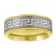 Diamond2Deal Stainless Steel Two-Tone Greek Key Pattern Center Brushed
Step Edges Comfort-Fit Band