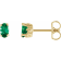 14K Yellow Gold Lab-Grown Emerald Stud Earrings for Women