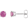 14K White Gold 4 mm Pink Tourmaline Stud Earrings for Women with
Friction Post