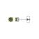 14K White Gold 4 mm Peridot Stud Earrings for Women with Friction Post