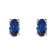Diamond2Deal 14K White Gold Lab-Grown Blue Sapphire Stud Earrings for Women