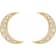 14K Yellow Gold 1/10ctw Round Cut Natural Diamond Moon Stud Earrings