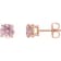 Diamond2Deal 14K Rose Gold 5 mm Natural Pink Morganite Stud Earrings for Women