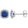 Diamond2Deal 14k White Gold Created Blue Sapphire and 1/10 CTW Diamond
Stud Earrings for Women