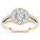10K Yellow Gold 1.0ctw Round Diamond Split Shank Cluster Engagement Ring (I2-Clarity-H-I-Color)