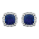 Diamond2Deal 14k White Gold Created Blue Sapphire and 1/10 CTW Diamond
Stud Earrings for Women