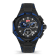 Fashion watch with black leather strap