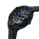 Fashion watch with black leather strap