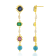 Multi Colour Gems Stones Danglers (Water Resistance Premium Plating)