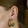 Green Jade Jade Pellet Hoop (Gold Vermeil)