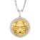 1/2CTW Diamond Stainless Steel Yellow Ion Plated Lion Face Medallion Pendant