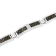 Diamond Accent Stainless Steel Black Carbon Fiber Link Bracelet