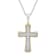 3/8CTW  Diamond Stainless Steel Yellow Ion Plated Cross Pendant