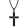 0.05CTW Black IP Stainless Steel Cross