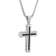 Black Diamond Stainless Steel Black IP Cross With Chain .25ctw