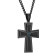 1/20CTW Blue Diamond Stainless Steel Black IP Cross With Chain