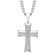 0.05CTW Stainless Steel Scalloped Edge Cross