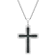 0.20CTW Blue Diamond Stainless Steel with Black IP Cross