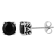 BLACK ROUND SPINEL & BLACK IP STAINLESS STEEL EARRINGS