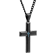 Blue Diamond Accent Stainless Steel Black Ion Cross Plated Pendant