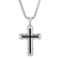 Black Diamond Stainless Steel Black IP Cross With Chain .25ctw