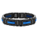 Stainless Steel Black & Blue Ion Plated Rivets Link Bracelet