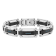 1/6CTW Blue Diamond Two-Tone Stainless Steel Link Bracelet