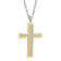1/4CTW Diamond Stainless Steel Yellow Ion Plated Cross Pendant