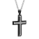 1/5CTW Diamond Stainless Steel Black Ion Plated Cross Pendant
