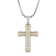 White Diamond Stainless Steel Yellow IP Cross With Chain .25ctw