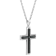 0.20CTW Blue Diamond Stainless Steel with Black IP Cross