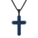 Black Diamond Accent Two-Tone Stainless Steel Dog Tag, Cross Pendant,
& Bracelet Set