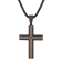 3/4CTW Black Diamond Stainless Steel Two-Tone Cross Pendant