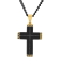 1/4CTW Black Diamond Stainless Steel Two-Tone Cross Pendant