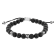 Black Lava Bead and Stainless Steel Bolo Bracelet