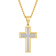 White Diamond Stainless Steel Yellow IP Cross With Chain .10ctw
