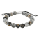 Grey Tiger Eye Bead & Stainless Steel Bolo Bracelet
