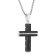 1/3CTW Diamond Stainless Steel Black Ion Plated Cross Pendant