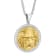1/2CTW Diamond Stainless Steel Yellow Ion Plated Lion Face Medallion Pendant