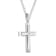 Diamond Accent Stainless Steel Frozen Finish Stacked Cross Pendant
