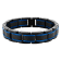 Stainless Steel with Black and Blue FinishTextured Link Bracelet