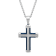 0.05CTW Stainless Steel with Blue IP Cross