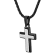 0.10CTW Stainless Steel with Black IP Cross