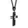Diamond Accent Stainless Steel Black Ion Plated Cross Pendant
