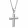 1/20CTW White Diamond Stainless Steel Beveled Cross With Chain.