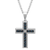 Diamond Accent Stainless Steel Black and Blue Ion Plated Carbon Fiber
Cross Pendant