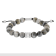 Grey Tiger Eye Bead & Stainless Steel Bolo Bracelet
