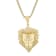 White Diamond Stainless Steel Yellow IP Lion Head With Chain 1/3ctw