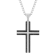 1/3CTW Diamond and 1/2CTw Black Sapphire Stainless Steel Cross Pendant