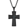 1/20CTW Blue Diamond Stainless Steel Black IP Cross With Chain